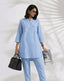 Powder Blue Linen Blend Kurta Co-ord Set for Women