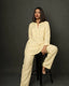 Powder Yellow Linen Blend Kurta Co-ord Set for Women