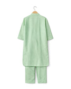 Powder Green Linen Blend Kurta Co-ord Set for Women