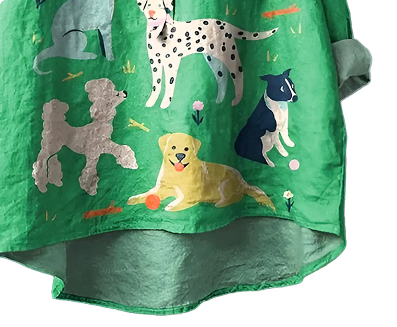 Green Printed Relaxed-Fit Shirt for Women | Poly-Cotton Button-Down