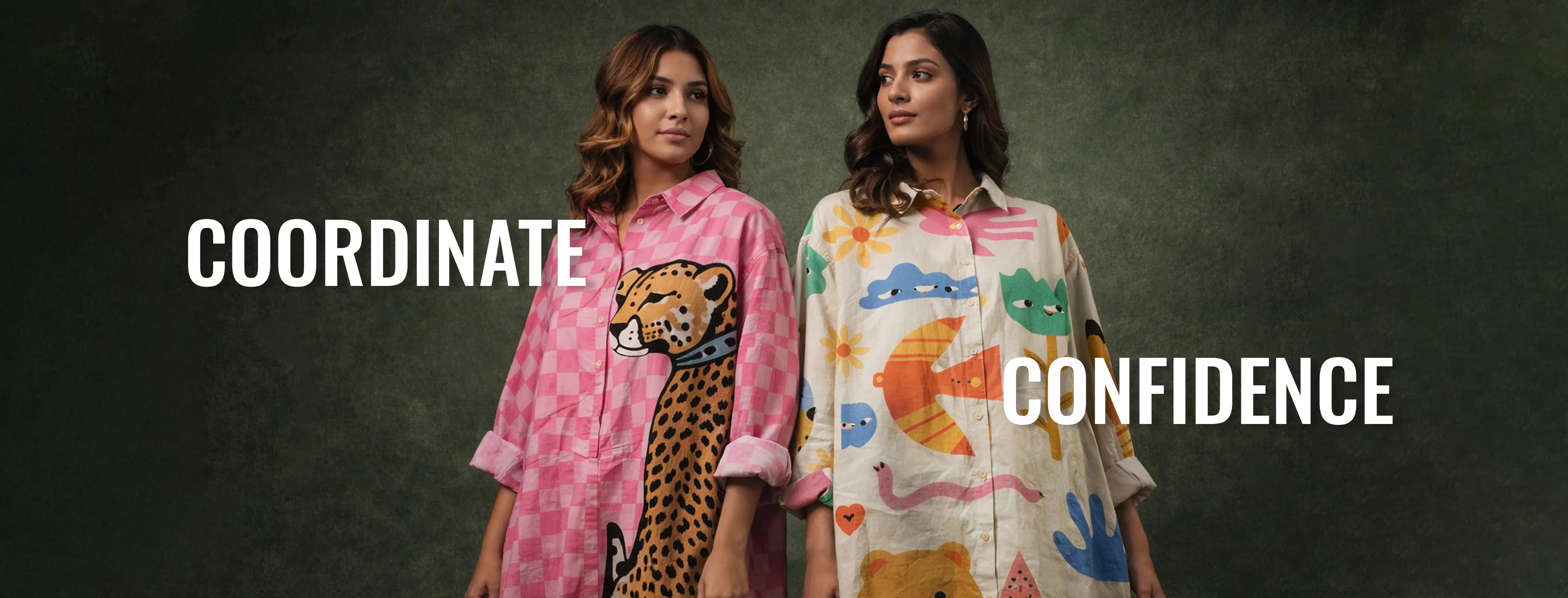 Two women wearing colorful  Printed Shirts