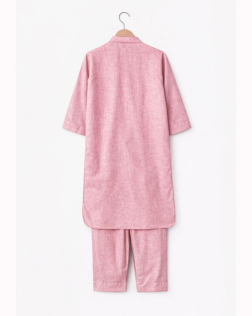 Powder Pink Linen Blend Kurta Co-ord Set for Women