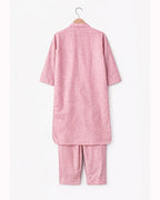 Powder Pink Linen Blend Kurta Co-ord Set for Women