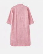 Powder Pink Linen Blend Kurta Co-ord Set for Women